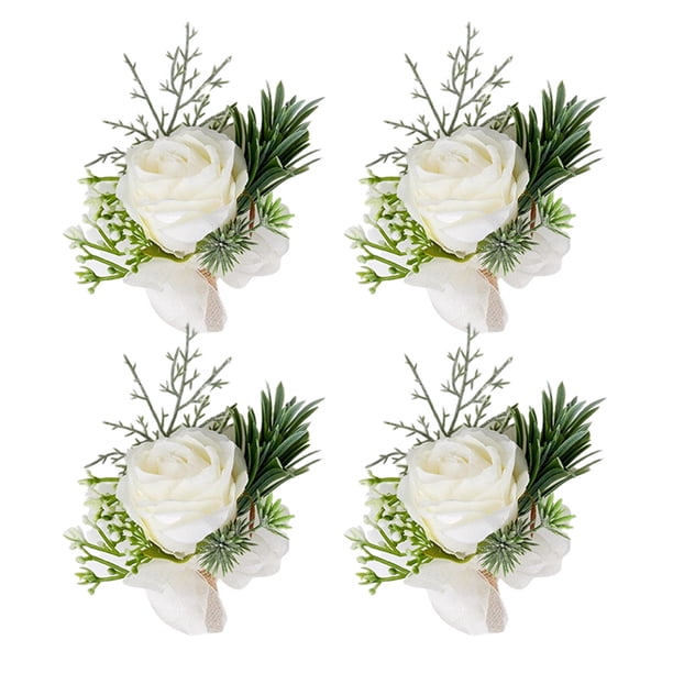 Flor artificial Minnieouse ABS para bodas decoración de flores ramillete blanco como la leche