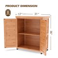thumbnail image 2 of Outdoor Storage Cabinet, Wooden Garden Shed with Storage Cabinet and Metal Table Top, Outside Utility Tool Organizer for Garden Farm Backyard, Light Brown, 2 of 7