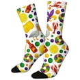thumbnail image 4 of MEICHEN Women's Mardi Gras Themed Comfortable Cute Printed Mid Calf Sports Socks Fashion Clothing Accessories for Women, 4 of 5
