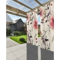 thumbnail image 3 of nqOlkjepod Outdoor Curtains for Patio Waterproof, Pink Spring Floral Outdoor Privacy Panels Grommet, Retro Summer Flower Farmhouse Blackout Outside Curtains for Porch/Cabana 54"x84", 2 Panels, 3 of 8