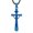 Blue, variant on Personalize Stainless Steel Crucifixion of Jesus Cross Urn Pendant Memory Necklace for Cremation Ashes Holder Memorial Jewelry