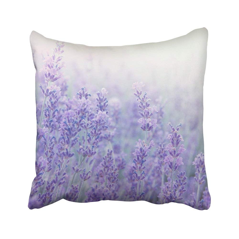 RYLABLUE Set of 4 Pillow Cases Lavender and Gray Dahlia Purple Flowers