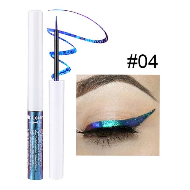 Delineador de ojos líquido con efecto decoloración óptica, maquillaje de escenario con cambio de color mediante luz, delineador de ojos fino nacarado de 3 ml.