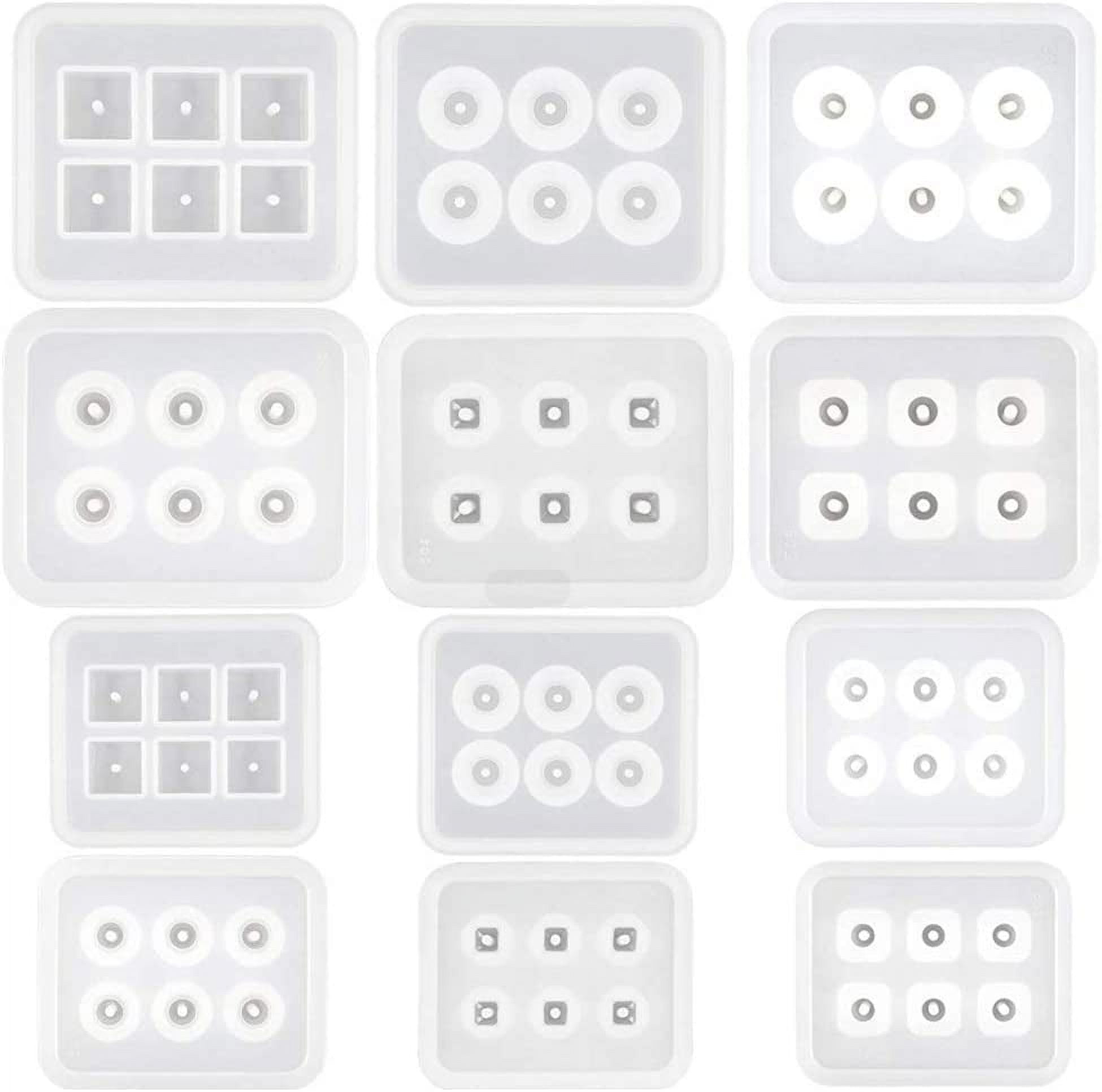 12 Pcs/Set DIY Crystal Epoxy Resin Mold Bracelet Necklace Beaded Silicone Mould Resin Casting,DIY Jewelry Holder,Home Decoration