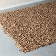 thumbnail image 6 of SAFAVIEH Leather Shag Dimitri Solid Area Rug, Grey/Beige, 5' x 5' Round, 6 of 10