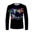 thumbnail image 4 of Hombre Unisex Diario Camiseta 3D Estampado Gráfico Estampados Animal Estampado Manga Larga Tops Casual Bloue Pompotops oipoqjl3895, 4 of 8