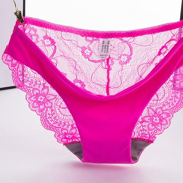 Sexy Low Waist Triangle Underwear Panties Floral Silk Lace Briefs