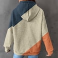 thumbnail image 4 of HAPIMO Women's Casual Cotton Linen Loose Waffle Shirts with Pockets Crew Neck Pullovers Drawstring Fashion Long Sleeve Hoodies Sweatshirts Outfits Color Block Tops Beige L, 4 of 6