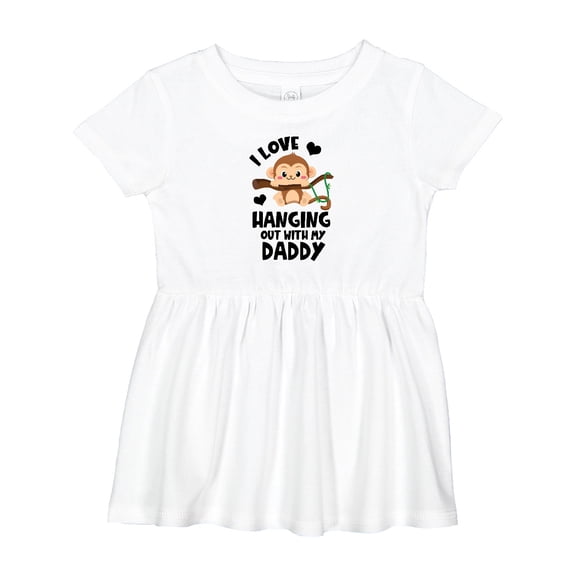 Inktastic Monkey I Love Hanging out with My Daddy Girls Baby Dress