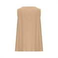 thumbnail image 6 of Olyvenn Womens Crop Tops Cotton Linen Tank Tops V Neck Casual Cami Sleeveless Blouses Summer Basic Tank Shirt Beige S, 6 of 6