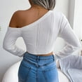 thumbnail image 5 of Babysbule Women's Fashion Sweater Fashion Fashion Women's Casual Long Sleeve Off Shoulder Knit Round-Neck Sweater, 5 of 5