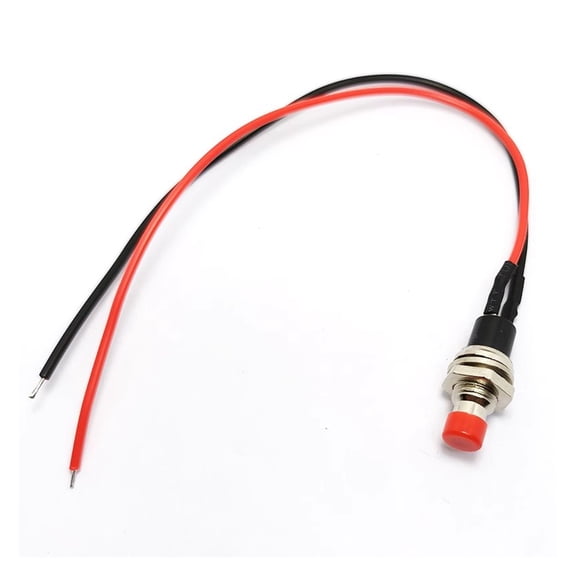 5Pcs 1A 250V AC 2 Pins SPST NO Mini Momentary Push Button Switch with 20cm Wire