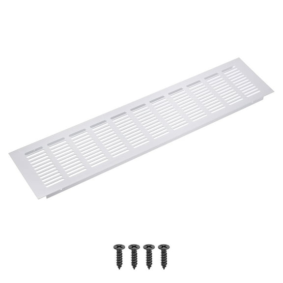 Uxcell 16 x 4 Inch Rectangle Ventilation Grille, Aluminum Air Vent Cover, Silver
