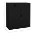 thumbnail image 4 of vidaXL Armoire de Bureau Noire 90x40x102 cm Acier, 4 of 5
