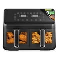 thumbnail image 1 of NutriChef Double Basket Air Fryer, 9 Cooking Options/Presets, Precise Temp Control, Oil-Free Cooking with Transparent Window, Dual 4.4QT Baskets for Versatile Meals, Sleek Black Design, 1 of 5