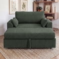 thumbnail image 4 of Marrber 51.6" Convertible Pull-Out Sofa Bed Sleeper Loveseat with Backrest, suitable for small spaces, corduroy dark green, 4 of 7