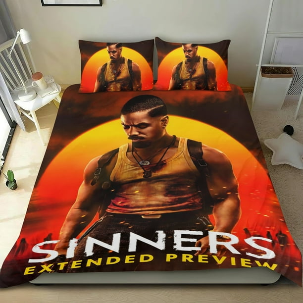 Pecadores Conjunto de sábanas temático, trío de piezas, cómodo y amigable con la piel, diseño único, regalo de decoración para el hogar para familiares, amigos y fans, 90 cm * 190 cm
