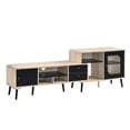 thumbnail image 5 of Kings Brand Furniture Nathan 75-Inch TV Stand – Oak/Black Entertainment Center & Media Console with Drawers, Open & Closed Storage, 5 of 6