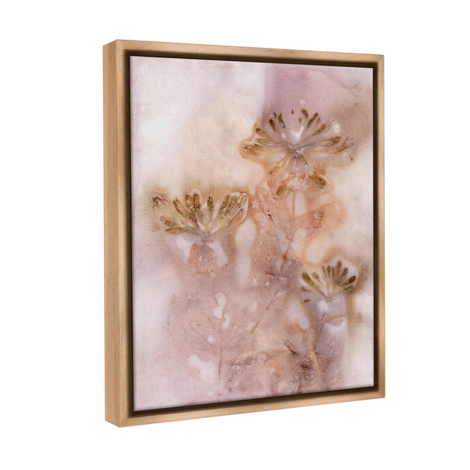 Stupell Industries Abstract Botanical Seeds Botanical & Floral Painting Brown Floater Framed Canvas Art Print Wall Art, 25 x 31