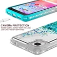 thumbnail image 5 of Liquid Quicksand Glitter Cute Phone Case for Alcatel TCL A3 A509DL / TCL A30 Case for Girls Women Clear Bling Diamond Phone Case Cover - Clear/Teal, 5 of 5