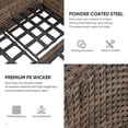 thumbnail image 6 of Opohoro 6-Person Outdoor Wicker Patio Sectional Sofa with Blue Cushions, Brown PE Rattan Modular Sectional, 90.3'' L, 6 of 8