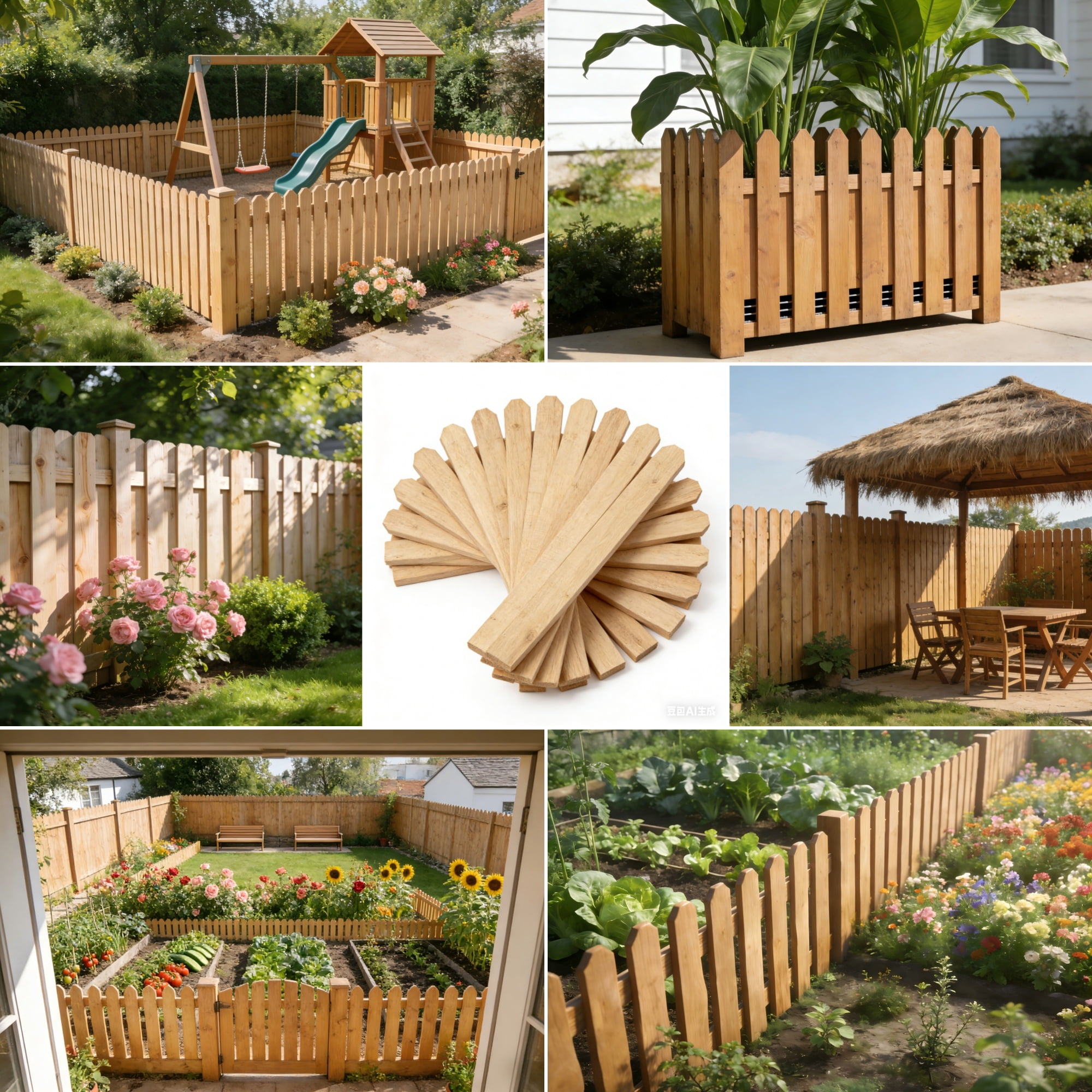 6ft Premium Wood Fence Pickets (25-Pack) – Durable, Weather-Resistant, Easy Installation for Privacy & Decorative Fencing