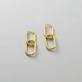 thumbnail image 4 of K-KED Gold Plated 925 Sterling Silver Dual Hoop Drop Sleeper Earrings-Gold, 4 of 6