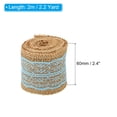 thumbnail image 2 of Unique Bargains 2.4' Wide 2.2 Yards Burlap Ribbon Lace Roll Wrapping Fabric Crafts Roll Sky Blue 2 Pack, 2 of 6