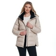 thumbnail image 4 of Women's Weathercast Hooded Puffer Coat with Cozy Pile Color: Beechwood Size: MEDIUM, 4 of 4