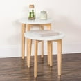 thumbnail image 2 of Forever Eclectic Geo Wood Nesting Tables, White/Natural, 2 of 3