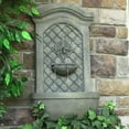 thumbnail image 2 of Sunnydaze Rosette Polystone Outdoor Solar Wall Fountain with Battery, Limestone, 2 of 7
