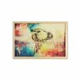 thumbnail image 1 of Parrot Wall Art with Frame, Grunge Parrot Vintage Paper Background Smart Talkative Flying Mascots Print, Printed Fabric Poster for Bathroom Living Room, 35" x 23", Multicolor, by Ambesonne, 1 of 2