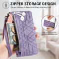 thumbnail image 2 of Dteck for Samsung Galaxy A54 5G Wallet Case, PU Leather Magnetic Flip Case with Lanyard Strap Wristlet Zipper Card Holder for Samsung Galaxy A54 5G,Purple, 2 of 7