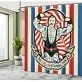 thumbnail image 5 of Ambesonne Nostalgic Shower Curtain, Vintage Circus Star, 69"Wx84"L, Beige Red Blue, 5 of 5