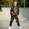 thumbnail image 3 of Uorisanigo Big Kids Tracksuit Boys Girls 2 Piece Sweatsuit Jogging Outfits American Flag Camo Wolf Hunter Pullover Hoodies Sweatshirt and Sweatpants Suit Loose Clothing Sets, 3 of 7