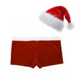 thumbnail image 4 of ZDHOOR Mens Santa Claus Costume Christmas Flannel Boxer Shorts A Red XL, 4 of 6