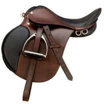 English Leather Jumping Saddle - Classic Design, Comfort & Precision"