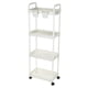 thumbnail image 1 of Carro de Almacenamiento Slim, Organizador de Almacenamiento para Baño de 4 Niveles, Unidad de Estantería Móvil Carro de Almacenamiento Deslizante para Cocina, Blanco, 1 of 5