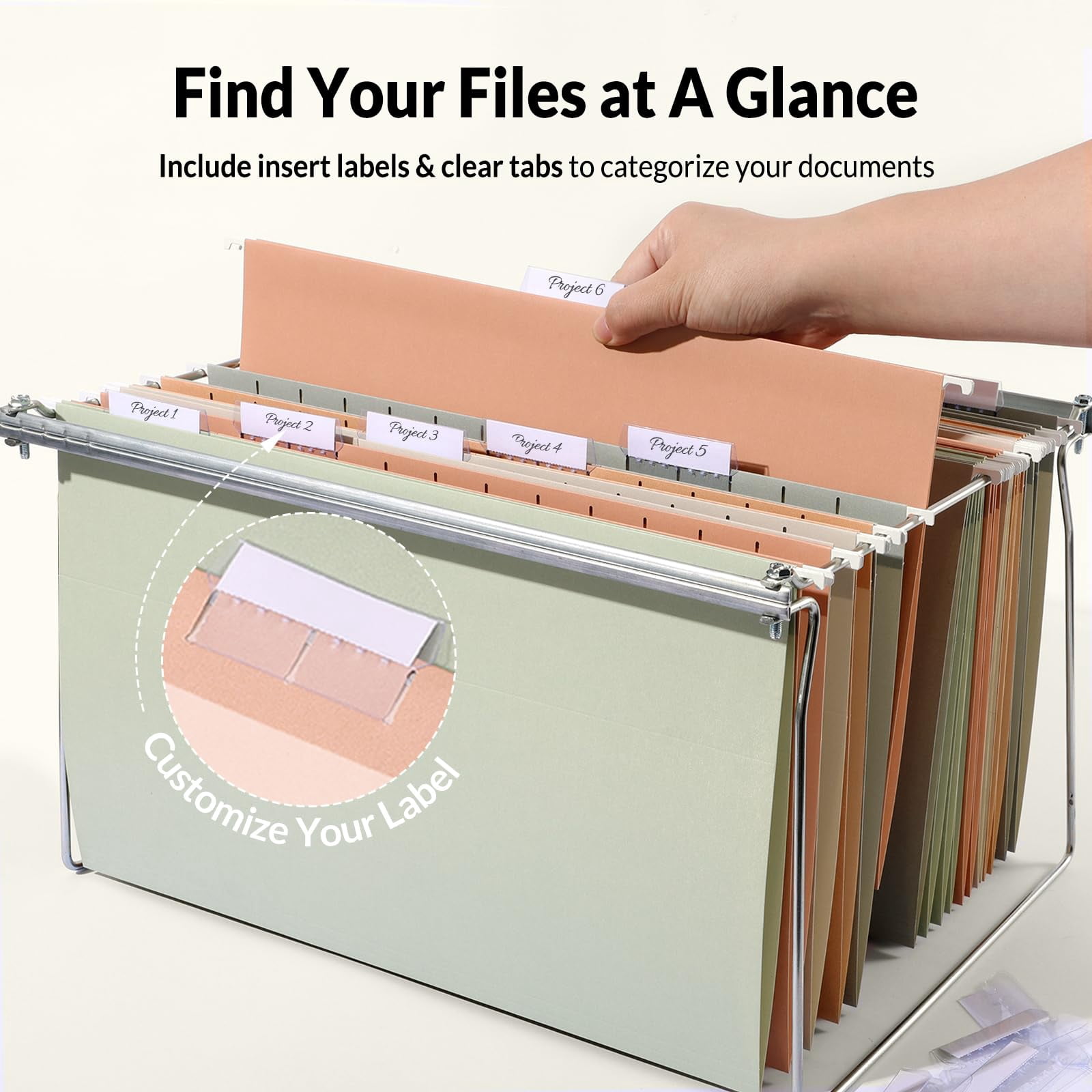 Hanging File Folders Legal Size  25 Pack 1/5-cut Tabs Morandi Colors Stay Organized For Your Home And Office Bulk Documents