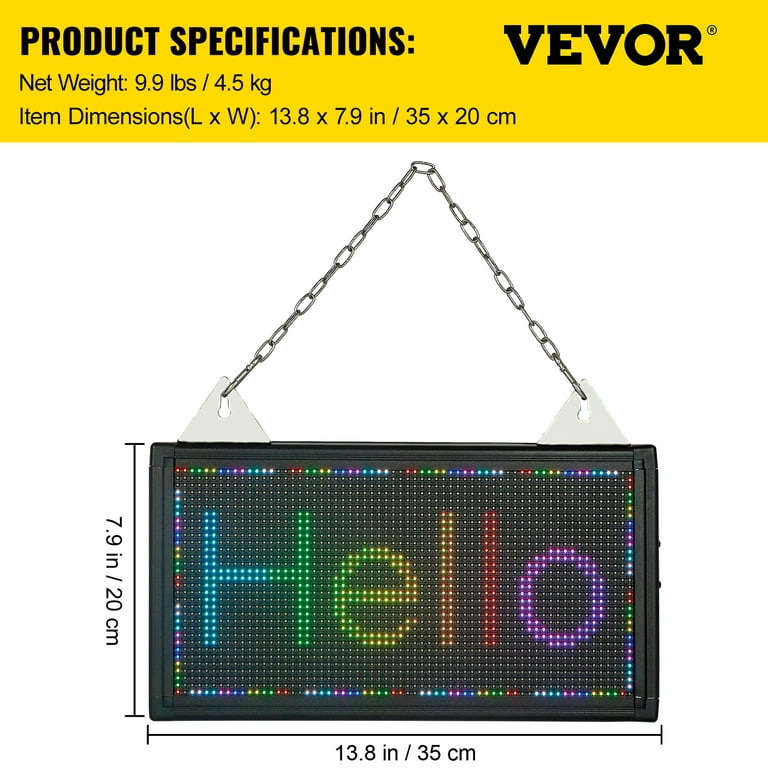 VEVOR Led Sign 40 x 15 Digital Sign Full Color Color Indoor with