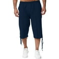 thumbnail image 2 of Razzly Mens Spring And Summer Sweatpants Jogging Pants Loose Casual Beach Capri Pants Size Shorts Cargo Shorts for Men Thin Shorts Men Workout Short Men Man Clothes Sweat Short with Mens(Navy,2XL), 2 of 9