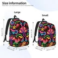 thumbnail image 4 of Balery Colorful Floral Embroidery Mexican Vintage Canvas Backpack for Men and Women - Large Capacity, Durable Travel Laptop Bag for School, Work, Hiking, and Outdoor Activities, 4 of 7