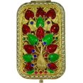 thumbnail image 1 of ZHU YU CHUN 1PC Vintage Peacock Spread Its Tail Pattern Cosmetic Makeup Pocket Purse Magnification Jewel Mirror （Rectangle）, 1 of 2