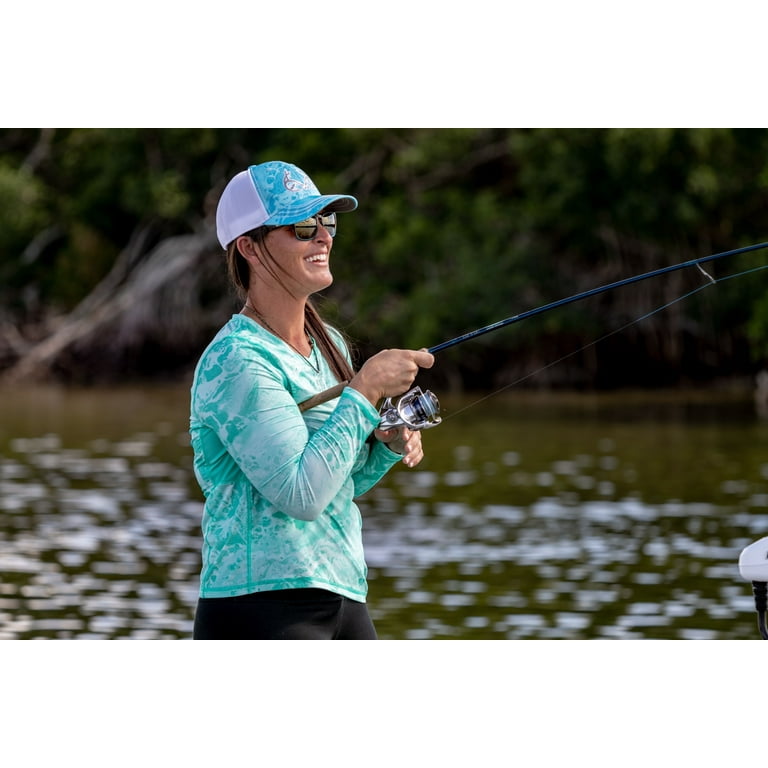 Realtree Fishing Women's Performance Blue Long Sleeve Shirt, Size: Large
