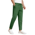 thumbnail image 3 of Dwellite Men's Casual Pants Fit Elastic Waist Drawstring Twill Pants Straight Leg Pants with Pocket Dark Green M, 3 of 7