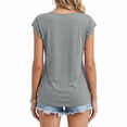 thumbnail image 2 of Gingprous Womens V-Neck Cap Sleeve T-Shirt Casual Loose Fit Basic Tee Summer Top, 2 of 7