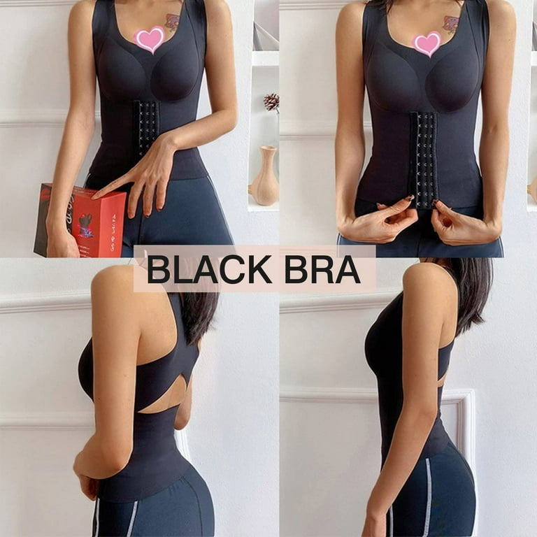  3-in-1 Waist Buttoned Bra Shapewear,3 in 1 Waist Corset Shaper  Push Up Bras Waist Trainer,3 in 1 Waist Trainer Bra (Color : Black, Size :  Medium) : Clothing, Shoes & Jewelry