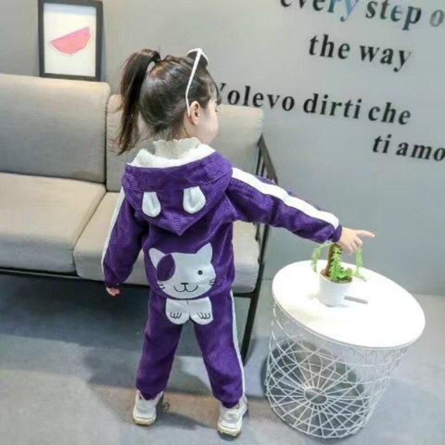 Conjunto de ropa para niñas recién nacidas de otoño e invierno, además de terciopelo grueso con capucha, ropa para bebés y niños pequeños, traje cálido para niños, Navidad 0-5Y4T Gao Jinjia LED