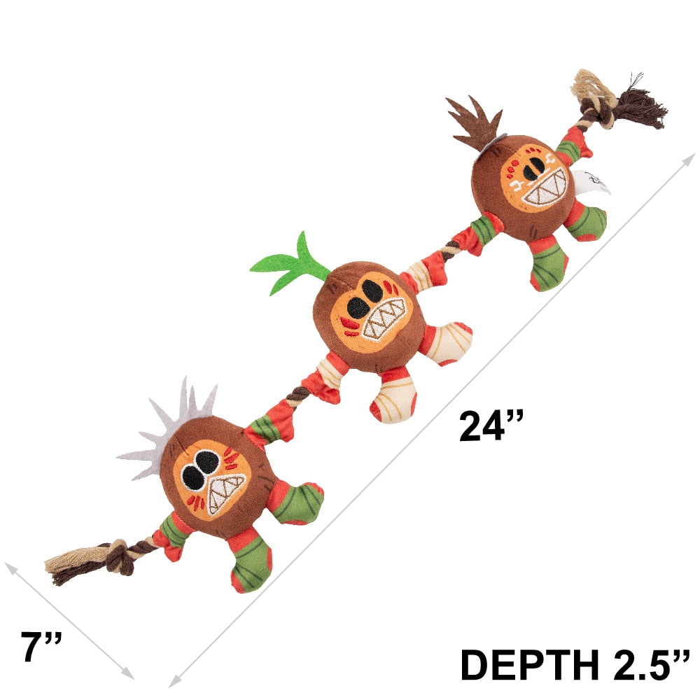 Disney Dog Toy, Moana Kakamora Three Coconut Monster Poses, Plush Rope