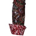 thumbnail image 4 of Men PREMIERE Long Sleeve Button Up Dress Shirt Red Multicolor Paisley, 4 of 5